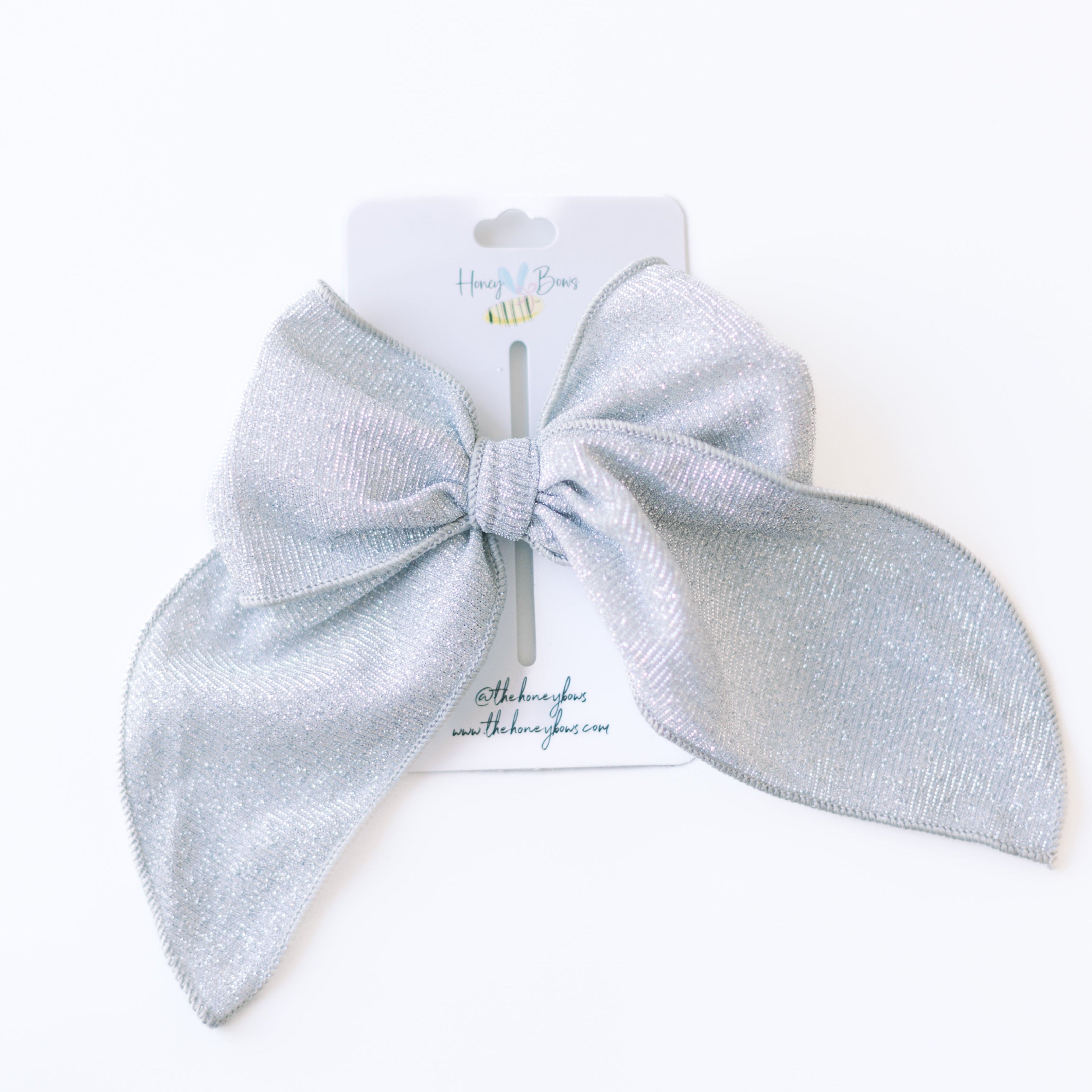 Silver Tinsel XL Bow