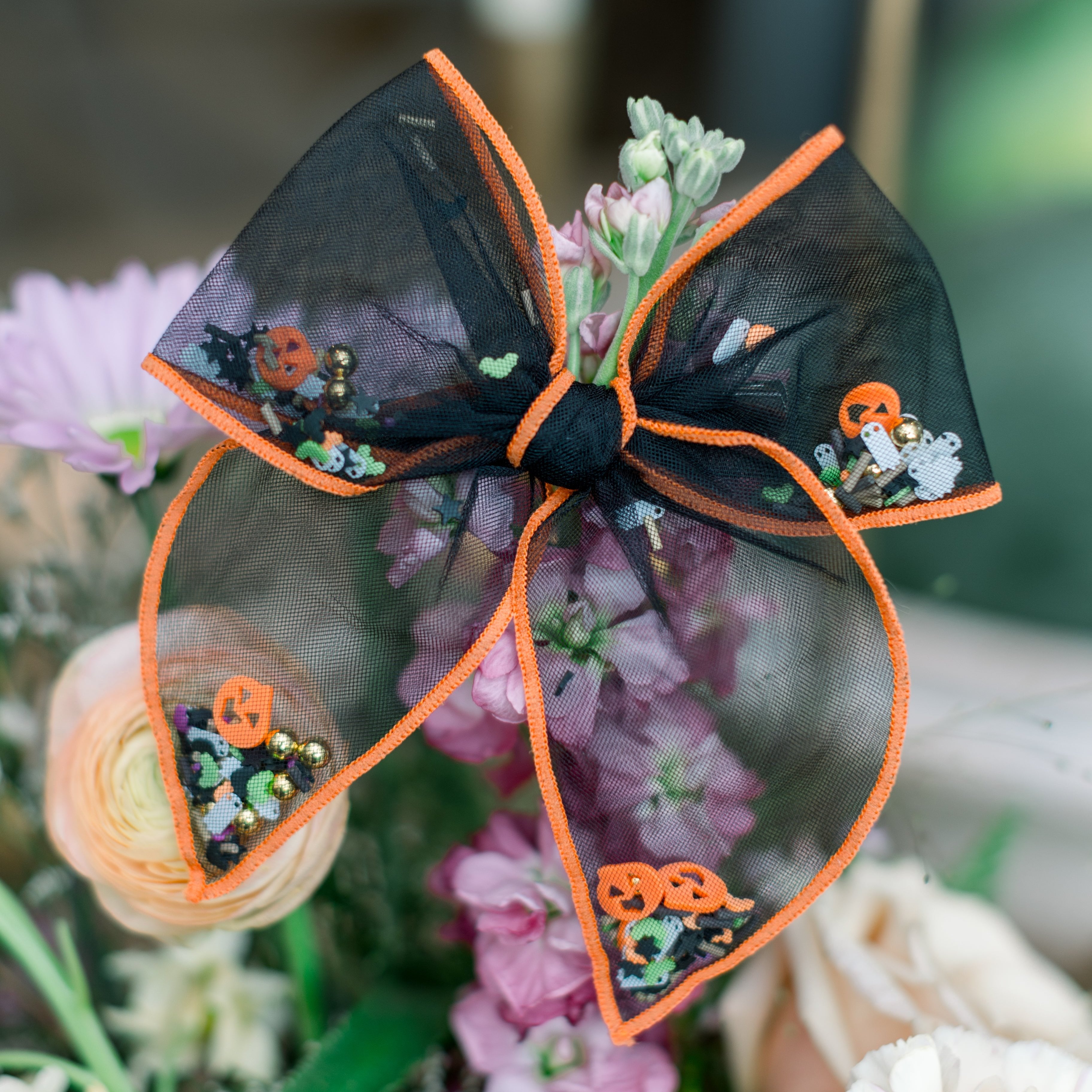 Halloween Confetti Large Bow