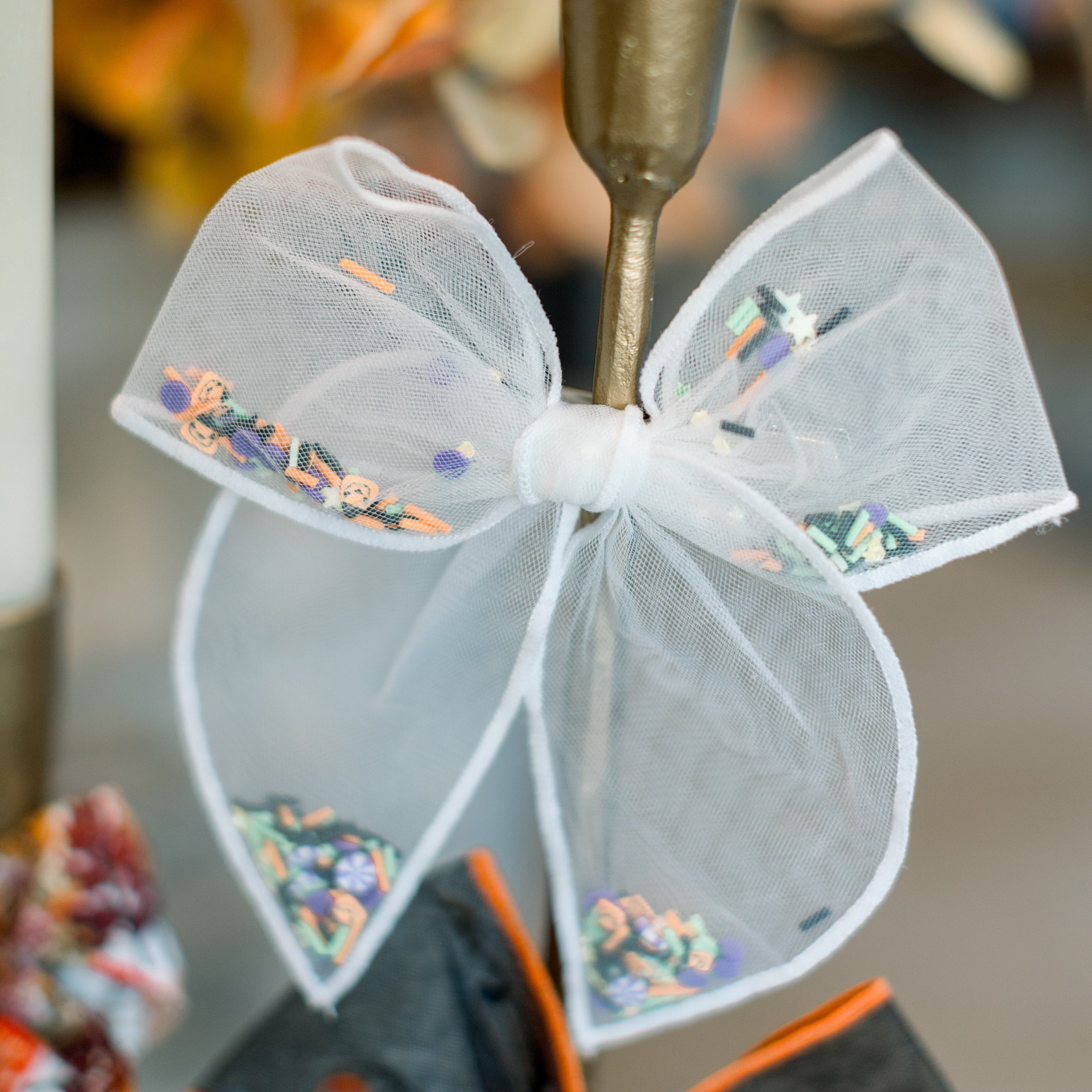 Halloween Confetti Large Bow