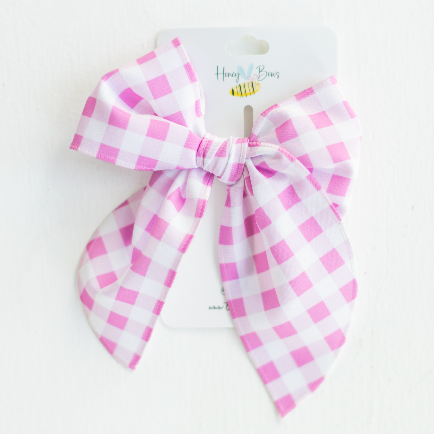 Pink Gingham Bow