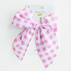 Pink Gingham Bow