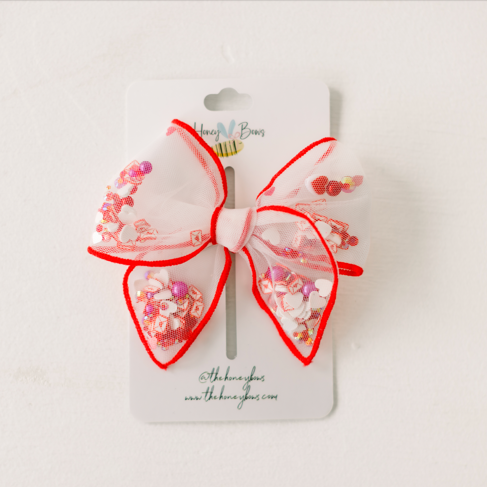 Red Valentine Confetti Bow