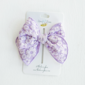 Textured Lavender Floral Bow